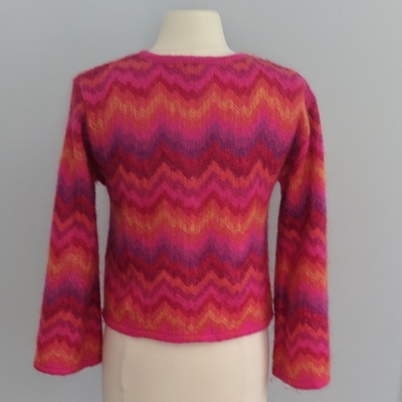 Vintage One Step Up Mohair Bright Zig Zag Sweater - Picture 3 of 10